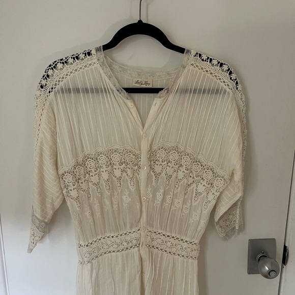 Classic Love Shack Fancy Long Lace Dress - size L - Picture 3 of 6